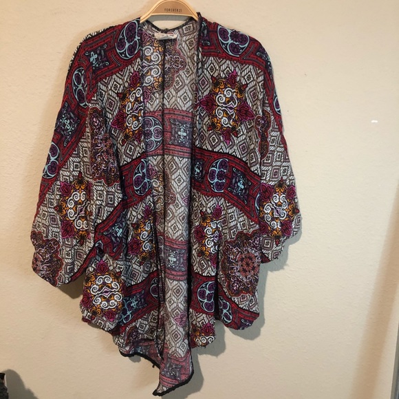La Hearts Sweaters - Colorful Pattern Cardigan/Kimono